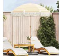 INLIFE Parasol Jaune et Blanc Ø 160 x 195 cm Acier