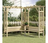 INLIFE Pergola d'angle avec Banc Bois de pin imprégné