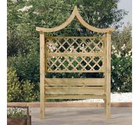 INLIFE Pergola de Jardin avec Toit et Banc Bois de pin imprégné