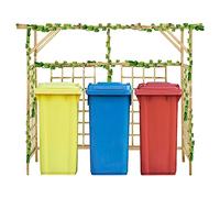 INLIFE Pergola de Jardin pour poubelles triples Bois de pin imprégné