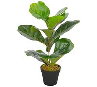 INLIFE Plante Artificielle avec Pot Feuilles de figuier Vert 45 cm