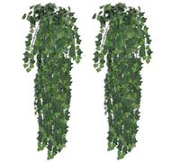INLIFE Plantes artificielles 2 pcs Lierre Vert 90 cm