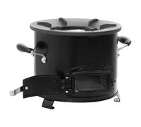 INLIFE Poêle à Bois de Camping Noir 36x26x22,5 cm Métal