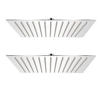 INLIFE Pomme de Douche Plongeante 2 pcs 30x30 cm Acier Inoxydable