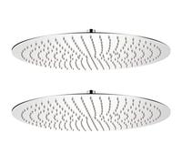 INLIFE Pomme de Douche Plongeante 2 pcs Acier Inoxydable Ø 50 cm