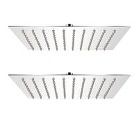 INLIFE Pomme de Douche Plongeante 2 pcs Acier Inoxydable 20x20 cm