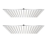 INLIFE Pomme de Douche Plongeante 2 pcs Acier Inoxydable 40x40 cm