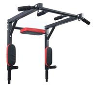 INLIFE Station de tractions et dips Noir et Rouge 89 x 59 x 70 cm