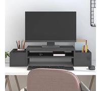 INLIFE Support de Moniteur Gris 70x27,5x15 cm Bois de pin Solide