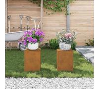 INLIFE Support de Plante 2 pcs Rouillé 24 x 24 x 35 cm