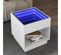 INLIFE Table Basse avec LED Infini Blanc 50x50x50 cm