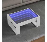INLIFE Table Basse avec LED Infini Blanc 70x53x30 cm