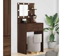 INLIFE Tables de Maquillage pour Chambre Chêne Brun 80 x 39,6 x 135 cm-888994