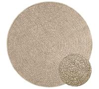 INLIFE Tapis ZIZUR Beige Ø 120cm Aspect de Jute intérieur et extérieur