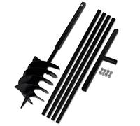 INLIFE Tarière de Sol avec Manche 200 mm et Tube d'extension 5 m Acier