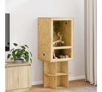 INLIFE Terrarium OSB 50 x 50 x 80 cm avec Ventilation Latérale,pour Reptiles,Serpents,Porte Coulissante en Verre,Structure Robuste,Facile à Nettoyer,Design Moderne