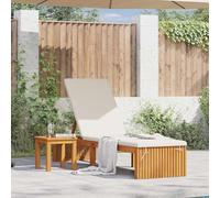 INLIFE Transat 1-Personne Marron 200 x 55 x 94cm Bois d'acacia massif-4108115