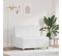 INLIFE Unité de Sofa Modulaire sans Accoudoirs 2 pcs Blanc