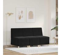 INLIFE Unité de Sofa Modulaire sans Accoudoirs 3 pcs Noir-3399809