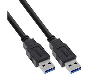 InLine 1.0m USB 3.0 câble USB 1 m USB A Noir - Câbles USB (1 m, USB A, USB A, 3.0 (3.1 Gen 1), Male connector / Male connector, Noir)