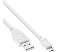 InLine 1.5m USB 2.0 A-microB m/m câble USB 1,5 m USB A Micro-USB B Blanc - Câbles USB (1,5 m, USB A, Micro-USB B, 2.0, Male connector / Male connector, Blanc)