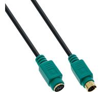 InLine® 13343H Rallonge PS/2, prise mâle / prise femelle, PC99, câble noir, prise verte, contacts or, 3m