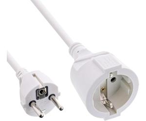 InLine 16403W Rallonge électrique fiche/prise de terre Blanc 3 m