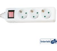 InLine® 16435T Multiprise, 3x contact de protection avec interrupteur, 5m, blanc