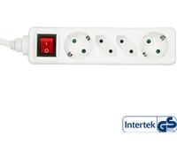 Bloc d'alimentation 4 ports 2x Type F allemand + 2x Euro avec interrupteur et sécurité enfant blanc 1,5 m