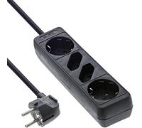 InLine 16445 Bloc multiprise 4 prises 2 prises + 2 prises Euro Noir 5 m