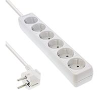 InLine 16463W Multiprise 6 Prises avec Contact de Protection Blanc 3 m