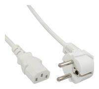 InLine® 16649W Câble réseau, prise de terre coudée sur prise dispositifs froids C13, blanc, 3m