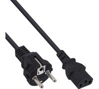 InLine® 16651D Câble réseau, prise de terre droite sur prise dispositifs froids C13, 1m, noir