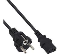 InLine Câble d'alimentation 16651N – contact de protection droit vers connecteur IEC C13, 0,3 m, noir