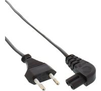 InLine® 16654G Netzkabel, Netzstecker auf Euro 8 C7 Stecker, gewinkelt, 2,0m