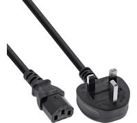InLine 16655E câble électrique Noir/Rouge 5 m BS 1363 Coupleur C13 - Cables électriques (5 m, Male connector / Female connector, BS 1363, Coupleur C13, 250 V, Noir/Rouge)