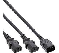 InLine 16657J câble électrique Noir 1 m Coupleur C14 Coupleur 2 x C13 - Cables électriques (1 m, Male connector / Female connector, Coupleur C14, Coupleur 2 x C13, Noir)