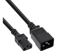 InLine 16659C Câble adaptateur secteur IEC-60320 C20 vers C13, 3 x 1,5 mm², max. 10 A, noir, 1 m