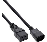 InLine Câble adaptateur secteur 16659F IEC-60320 C14 vers C19 3 x 1,5 mm² max. 10 A Noir 1 m