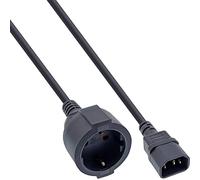 InLine 16659L câble électrique Noir 2 m Prise d'alimentation type F Coupleur C14 - Cables électriques (2 m, Male connector / Female connector, Prise d'alimentation type F, Coupleur C14, H05VV-F, Noir)