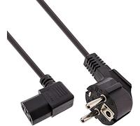 InLine - Câble d'alimentation - power IEC 60320 C13 pour power CEE 7/7 (M) - 1.8 m - connecteur à 90 °, connecteur coudé - noir