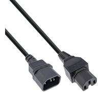 InLine Câble d'alimentation Netzkabelverl. - Warmger?test. gerade C15 auf BU C14 - noir 1,8 m