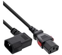 Inline 16931A Rallonge d'alimentation Robuste pour appareils à Froid avec Verrouillage C13 vers C14 coudé Noir 1 m