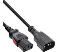 Inline 16931L Rallonge d'alimentation Robuste pour appareils à Froid C13 vers C14 verrouillable pour onduleurs, serveurs et Applications AV Noir 1 m