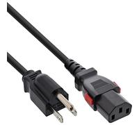Inline 16953U Câble d'alimentation USA vers fiche verrouillable C13, certifié UL, 18 AWG, Noir, pour Serveur et Informatique, 3 m