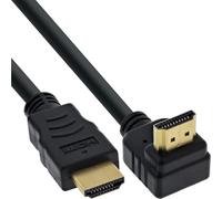 InLine 17011 V Câble HDMI coudé fiche, High Speed Ethernet, Prise sur, Contacts plaqués Or, 1,5 m (Noir)
