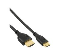 InLine® 17055C Câble HDMI Mini Superslim A à C, HDMI High Speed avec Ethernet, noir / or, 0,5m