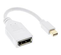 InLine 17150 W Câble Adaptateur Mini DisplayPort mâle vers DisplayPort Femelle, 4 K2 k, 0.15 m Blanc