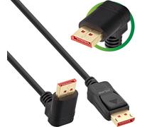 InLine Câble DisplayPort 1.4, 8K/4K, coudé vers le haut, noir/or, 1 m