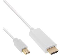 InLine® 17173I Câble convertisseur Mini DisplayPort vers HDMI, blanc, 3m, 4K2K, avec audio